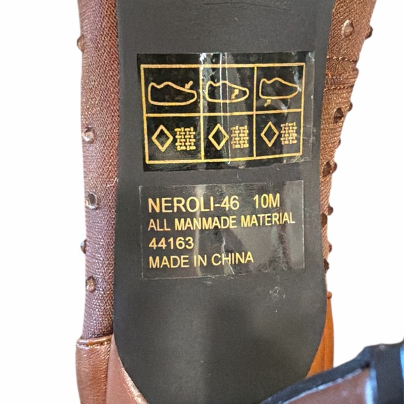 Anne Michelle Mesh Heels Size 10 Brown Studded Detail Pointed Toe Slip On NEW - Picture 8 of 12